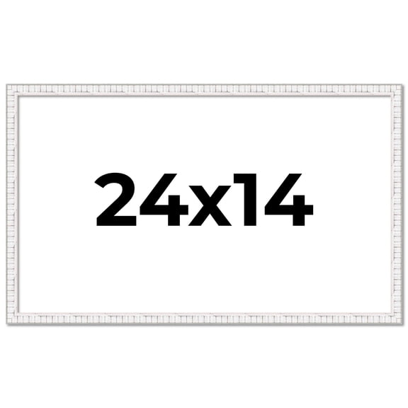 24x14 Frame White Real Wood Picture Frame Width 0.75 inches | Interior Frame Depth 0.5 inches |