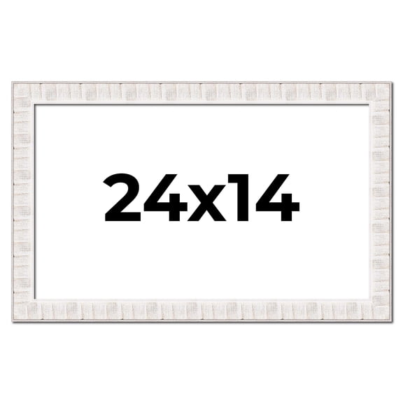 24x14 Frame White Sonoma Rustic Wood Picture Frame | 1.5 Inch Moulding Width | Complete with UV