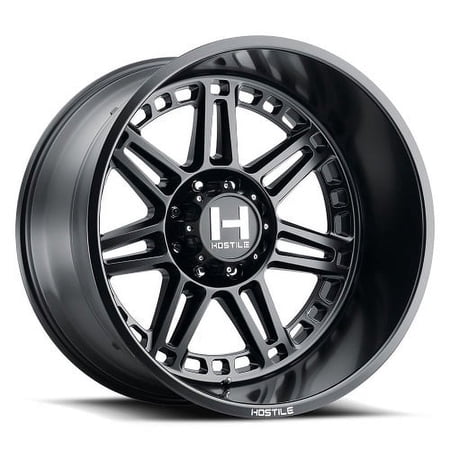 24x14 Hostile 124 Lunatic Asphalt (Satin Black) Wheel 8x6.5 (-76mm)