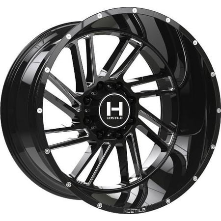 24x14 Hostile H110 Stryker Blade Cut (Blk Milled) Wheel 8x170 (-76mm)