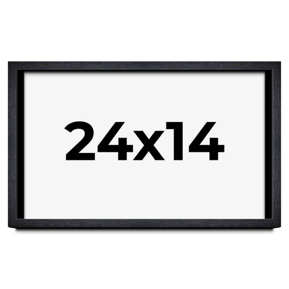 24x14 Shadow Box Frame Black | 1 Inches Deep Real Wood Farmhouse Shadowbox Display Frame | UV