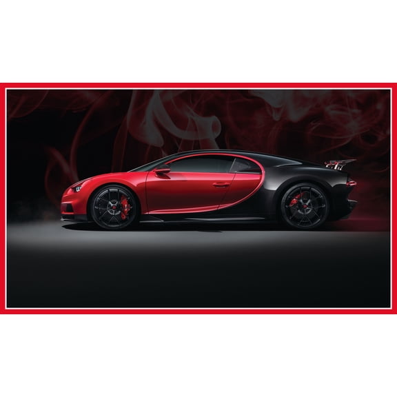 24x14in Photo Paper Bugatti Chiron Photographic Print Poster The Luxurious Super Sports Car art print