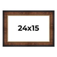 thumbnail image 1 of 24x15 Frame Brown Walnut Gold Ornate Trim Solid Wood Plein Air Picture Frame | 3 Inch Moulding, 1 of 8