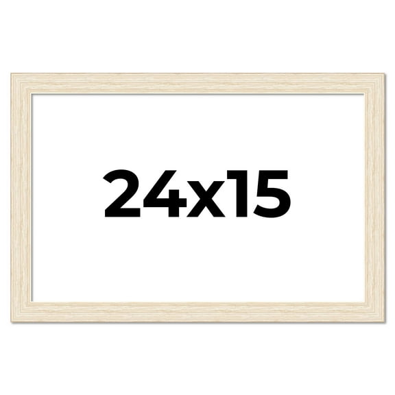 24x15 Frame White Barnwood Picture Frame Includes UV Acrylic Plexiglass, Acid Free Foam Backing