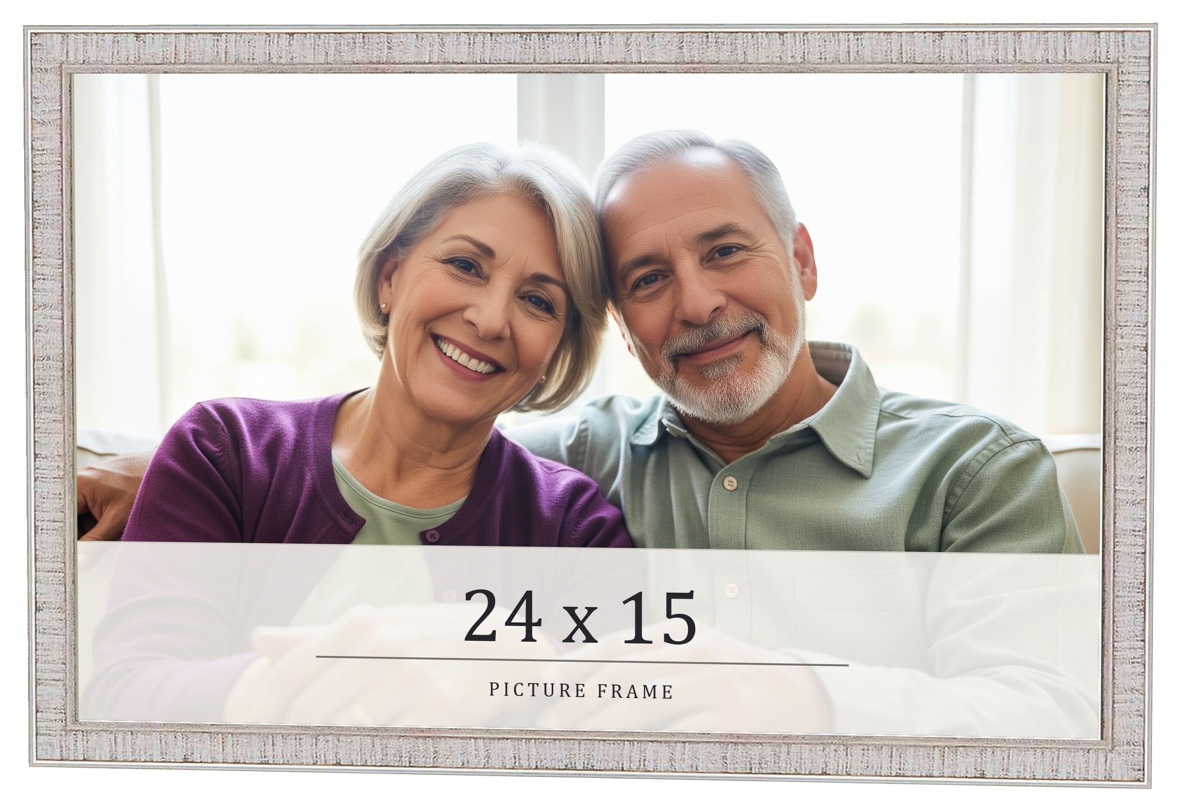 24x15 Frame White Real Wood Picture Frame Width 1.75 inches