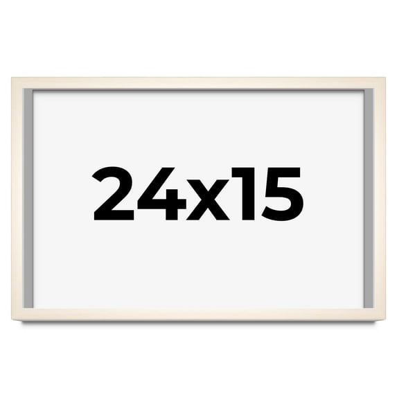24x15 Frame White Wash Solid Wood Picture Frame | 0.75 Inch Moulding Width | Includes UV Acrylic