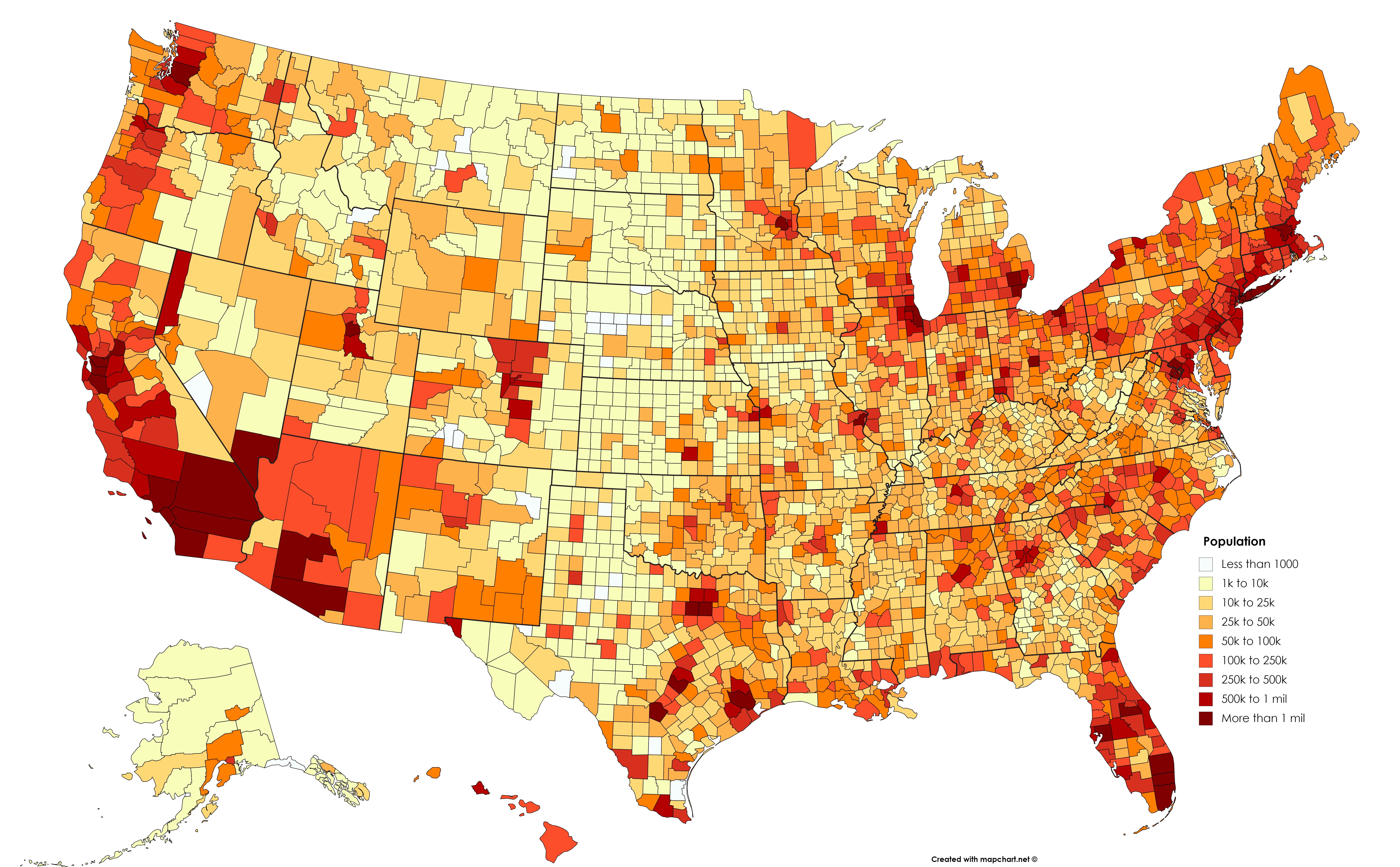 Usa Population Map U.S. Population Density By County, 2010 Census