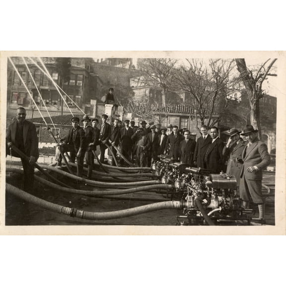 24x15in Photo Paper İstanbul Fire Brigade Department, motor-pump test