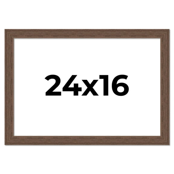 24x16 Frame Brown Distressed Barnwood Picture Frame | Rustic Farmhouse Photo Frame Includes UV