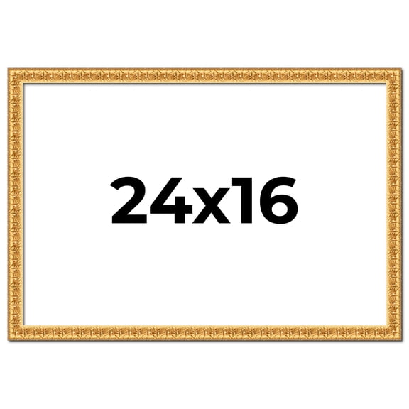 24x16 Frame Gold Real Wood Picture Frame Width 1 inches | Interior Frame Depth 0.5 inches | Edwina