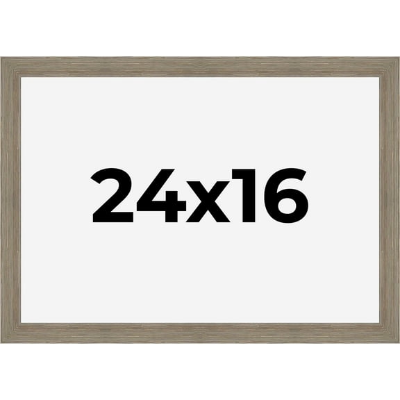24x16 Frame Gray Barnwood Rustic Solid Wood Picture Frame | 1.5 Inch Moulding Width | Includes UV