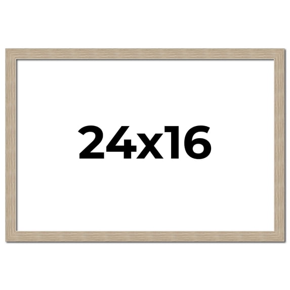 24x16 Frame Grey Solid Wood Picture Frame Width 1 Inches | Interior Frame Depth 0.5 Inches |