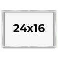 thumbnail image 1 of 24x16 Frame Silver Whitewashed Wood Grain Solid Wood Shadow Box | 0.75 Inch Moulding Width | 0.75, 1 of 8