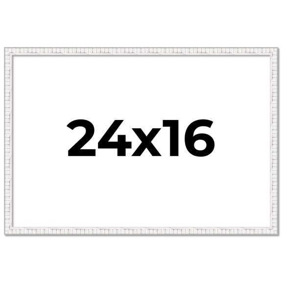 24x16 Frame White Real Wood Picture Frame Width 0.75 inches | Interior Frame Depth 0.5 inches |