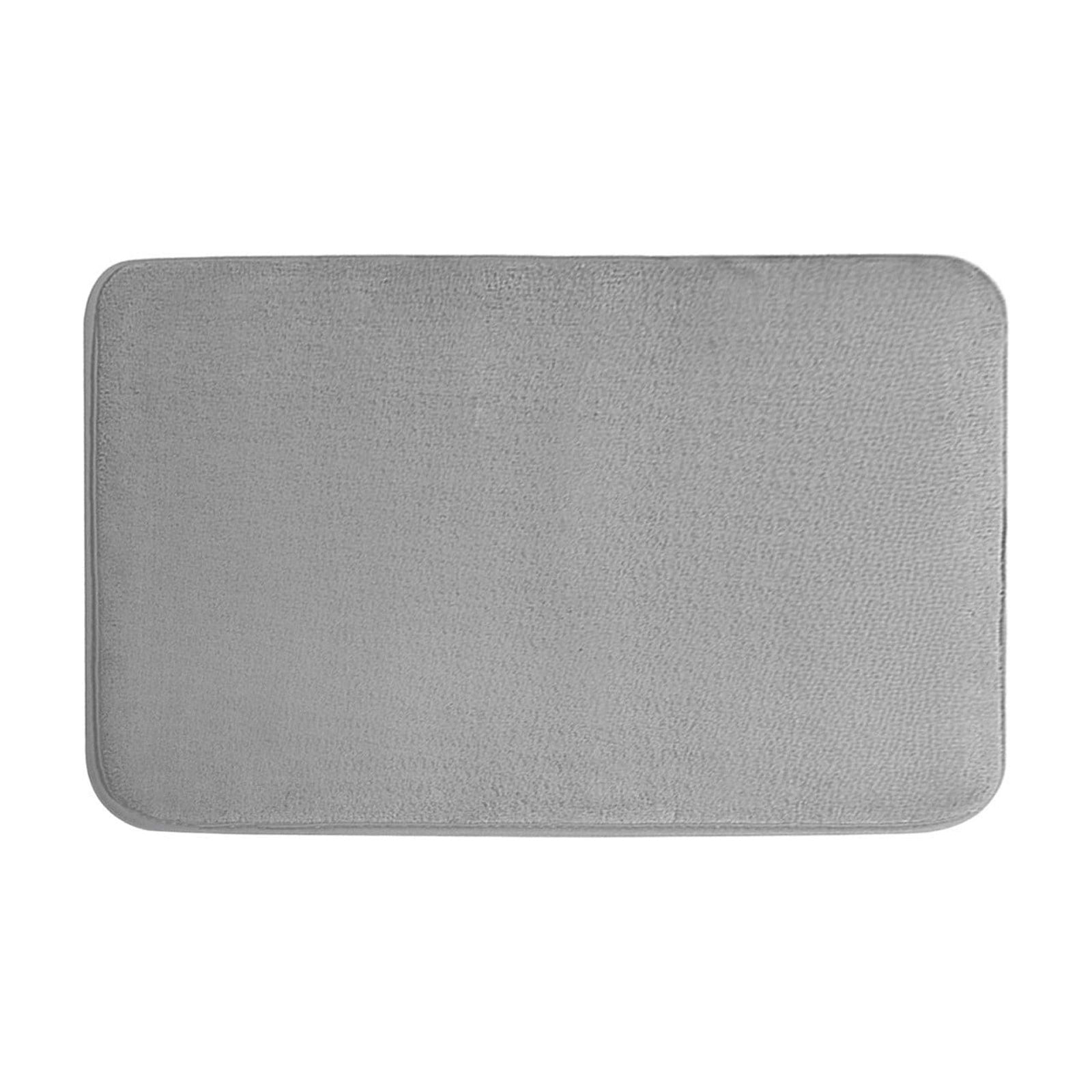 24x16 Inch Thickened Foam Bath Mat Gray Super Soft Absorbent Non-Slip ...