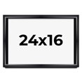 thumbnail image 1 of 24x16 Shadow Box Frame Black | 1.25 inches Deep Real Wood Contemporary Shadowbox Display Frame | UV, 1 of 8