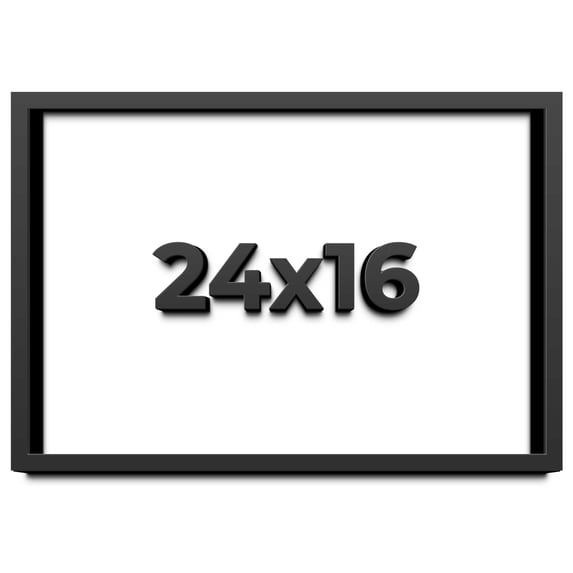 24x16 Shadow Box Frame Black | 1 inches Deep Real Wood Contemporary Shadowbox Display Frame | UV