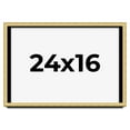 thumbnail image 1 of 24x16 Shadow Box Frame Gold | 1.375 Inches Deep Real Wood Contemporary Shadowbox Display Frame | UV, 1 of 7