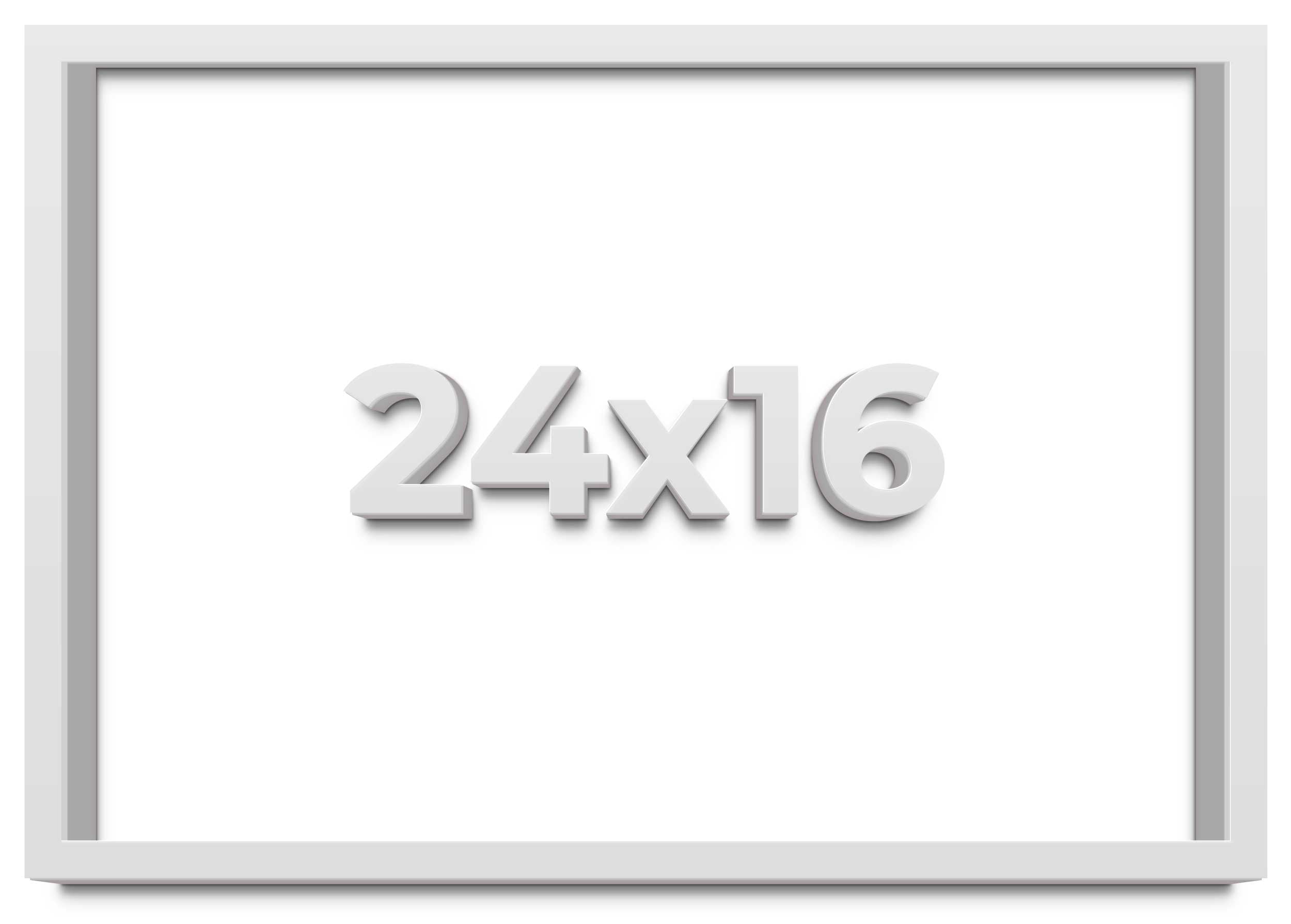 24x16 Shadow Box Frame White | 1 Inches Deep Real Wood Contemporary ...
