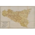 thumbnail image 1 of 24x16in Rolled Canvas Sicilian Mafia activity Map in 1900 Cutrera, 1 of 1