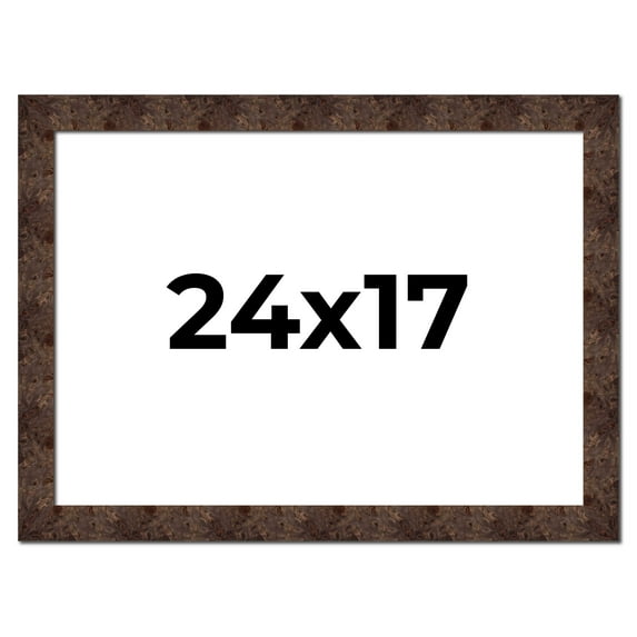 24x17 Frame Brown Burl Real Wood Picture Frame Width 1.625 Inches | Interior Frame Depth 0.5 Inches