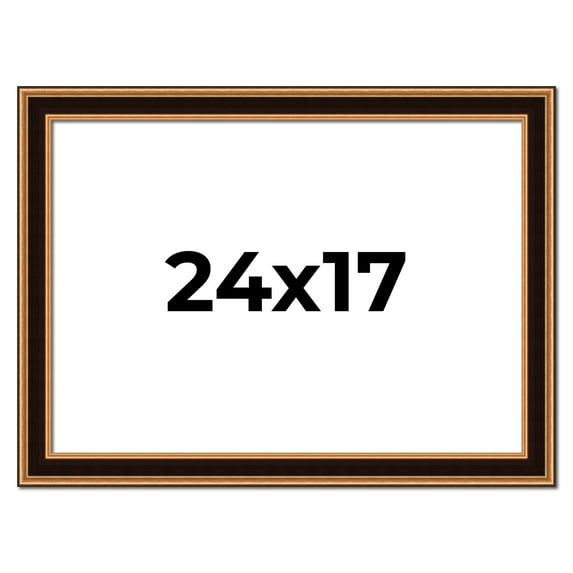 24x17 Frame Gold Brown Plein Air Vintage Solid Wood Picture Frame | 1.75 Inches Moulding Width |