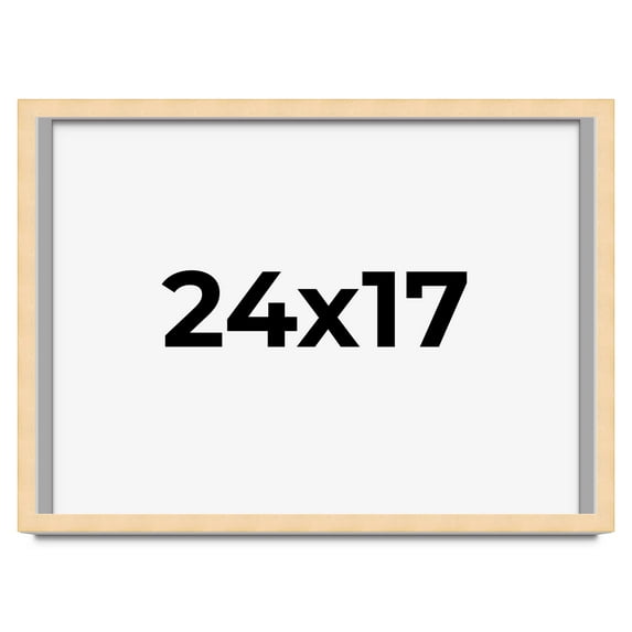 24x17 Frame Natural Wood Picture Frame | 0.75 Inch Moulding Width | with UV Acrylic Plexiglass,