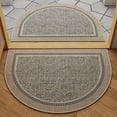 thumbnail image 1 of 24x17 Inch Half Round Woven Door Mat, Neutral Beige Textured Non-Slip Durable Easy to Clean Semicircle Entryway Rug for Front Door Bathroom Laundry Room Farmhouse Decor, 1 of 6