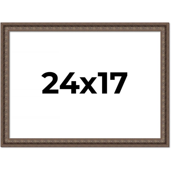 24x17 Ornate Brown Real Wood Picture Frame Width 1.5 Inches | Interior Frame Depth 0.5 Inches |