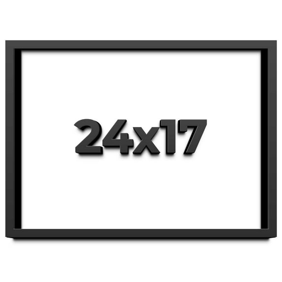 24x17 Shadow Box Frame Black | 1 inches Deep Real Wood Contemporary Shadowbox Display Frame | UV