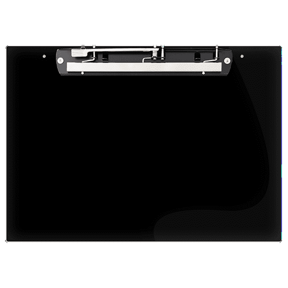 24x18 Clipboard Acrylic Panel Featuring an 11" Hinge Clip Black
