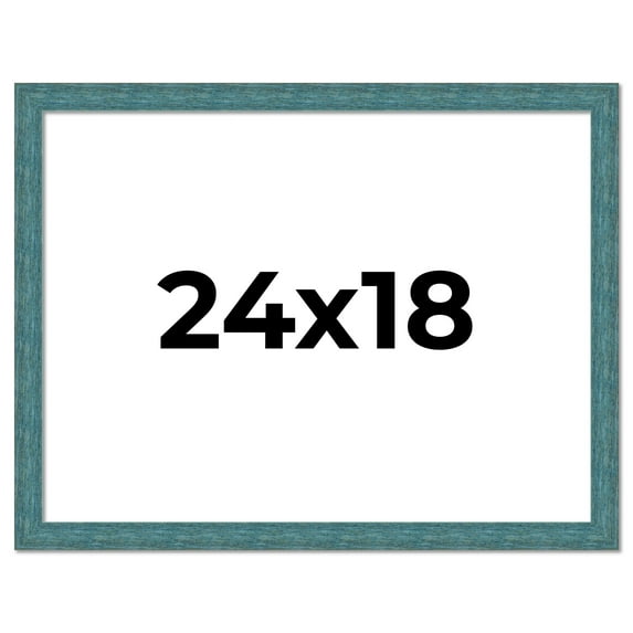24x18 Frame Blue Rustic Barnwood Solid Wood Picture Frame Width 1.25 Inches | Interior Depth 0.5