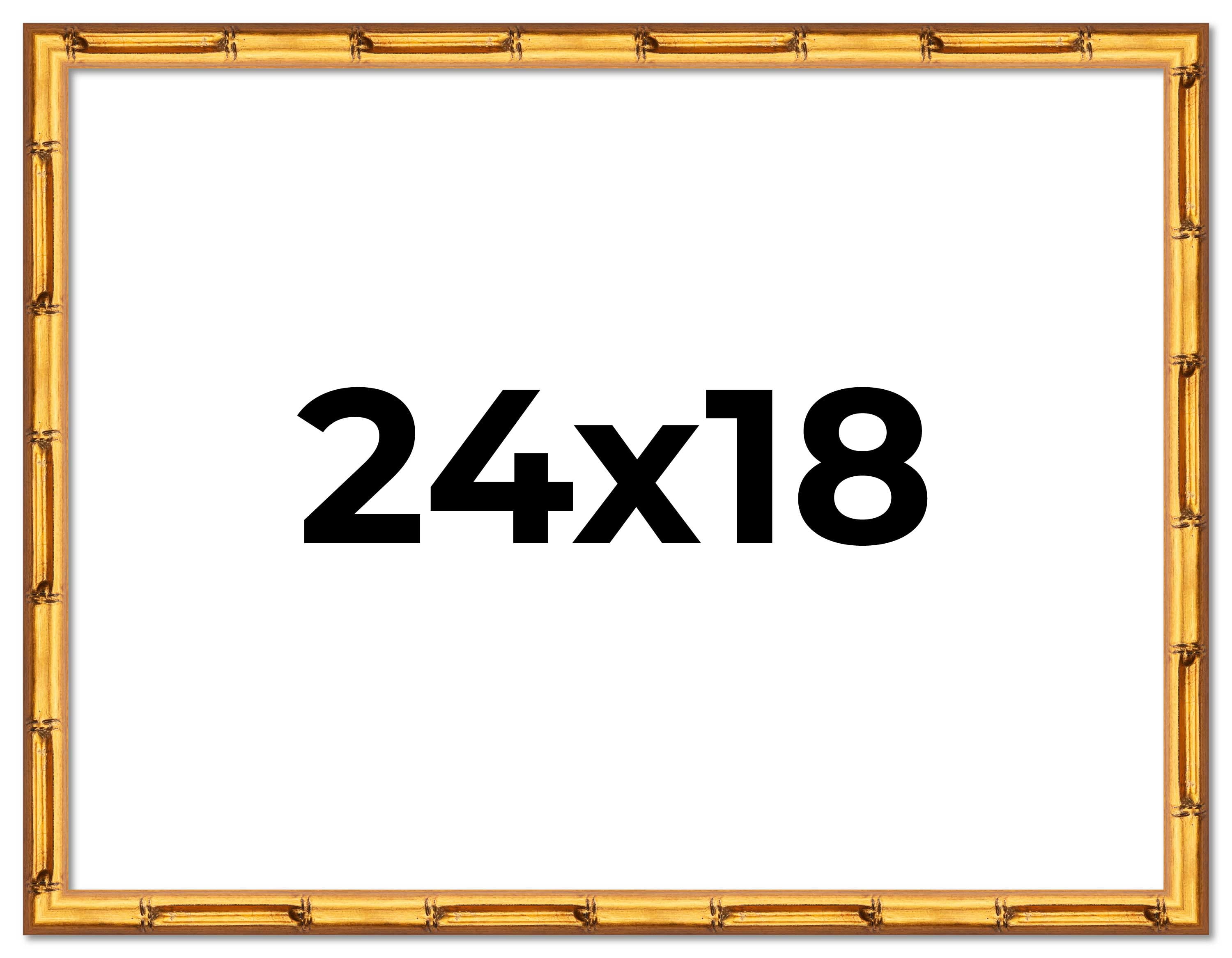 24x18 Frame Gold Bamboo Solid Wood Picture Frame | 1 Inch Moulding ...