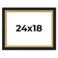 thumbnail image 1 of 24x18 Frame Gold Real Wood Picture Frame Width 2.25 Inches | Interior Frame Depth 0.5 Inches |, 1 of 8