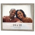thumbnail image 1 of 24x18 Frame Grey Solid Wood Picture Frame Width 1 Inches | Interior Frame Depth 0.5 Inches |, 1 of 8