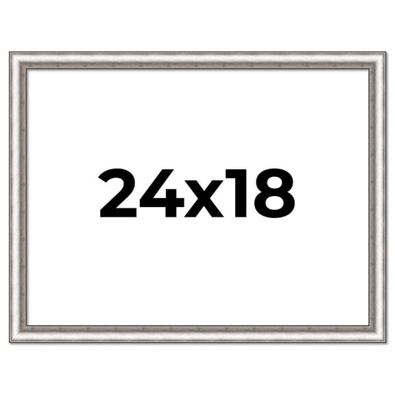 24x18 Frame Silver Real Wood Picture Frame Width 1.25 Inches | Interior Frame Depth 0.5 Inches |