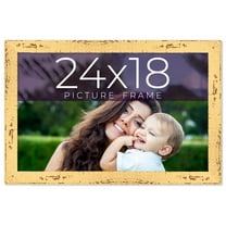 24x18 Frame Yellow Real Wood Picture Frame Width 1.25 inches | Interior Frame Depth 0.5 inches |