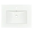 thumbnail image 1 of 24x18 Inch Rectangular Ceramic Bathroom Sink White Single Hole Drop-In Vanity Top Basin with Overflow Prevention - No Cabinet or Faucet Included, 1 of 8
