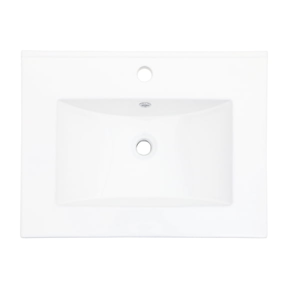 24x18 Inch Stain - Resistant White Vanity Top Sink with Ample Space for Cosmetics in Bathroom