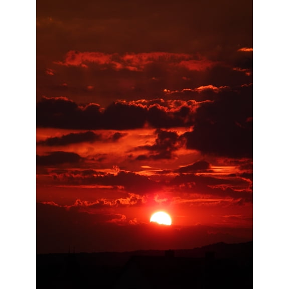 24x18 in Photographic Print Poster Sun Sky Sunset Sunlight Silhouette Dusk Red sky