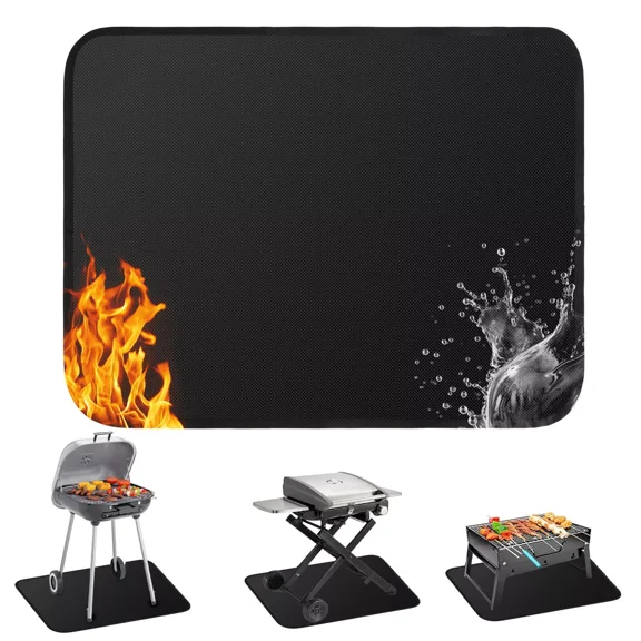 24x18in Under Grill Mat Fireproof Mat for Outdoor Tabletop Grill Deck Protector