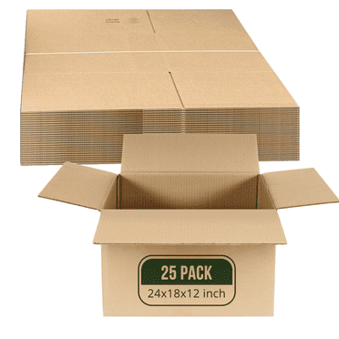 24x18x12 Moving Boxes Shipping Boxes Large, 25 Packs Corrugated Cardboard Boxes Shipping Box for Business