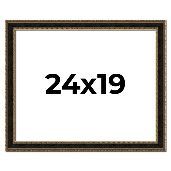 24x19 Frame Gold Antique Vintage Sold Wood Picture Frame | 1.75 Inch Moulding Width | Interior