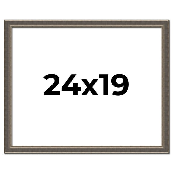 24x19 Frame Silver Real Wood Picture Frame Width 1.25 Inches | Interior Frame Depth 0.5 Inches |