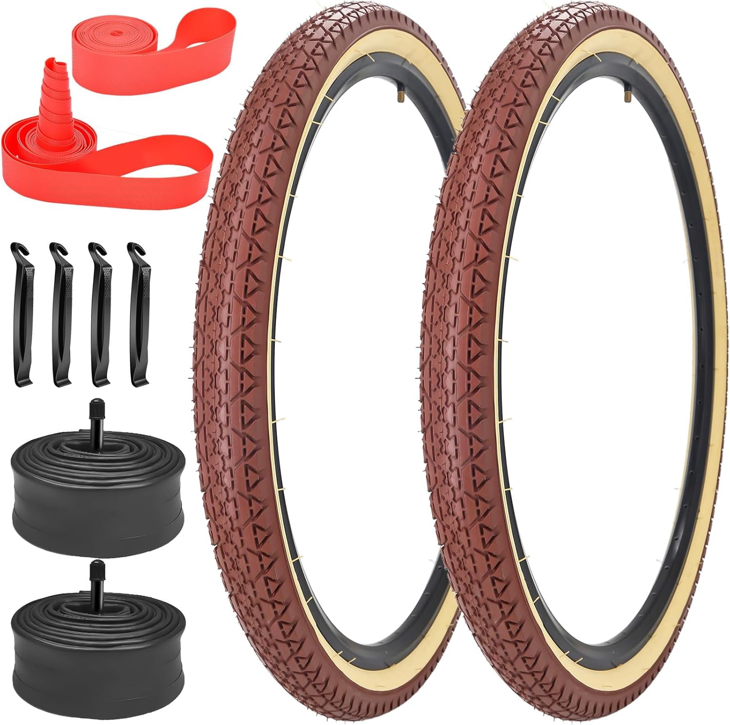 2 Pack Bike Tires 24/26x2.125 inch Beach Cruiser Folding Bicycle Tires ...