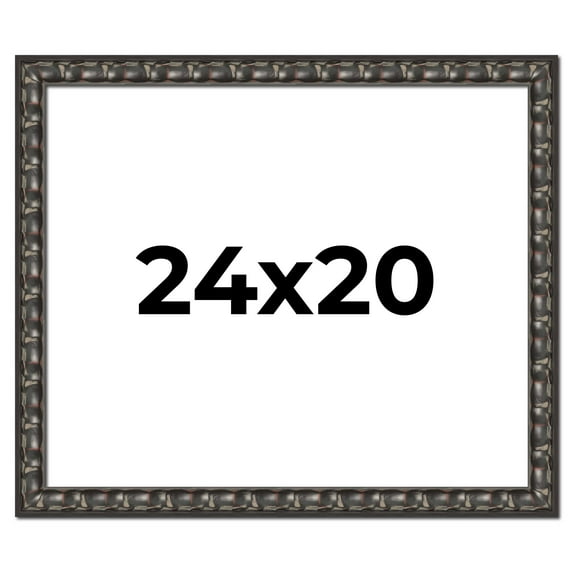 24x20 Frame Black-Brown Medieval Solid Wood Picture Frame | 1.5 Inch Moulding Width | Gotham