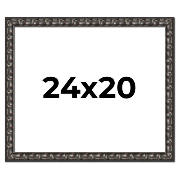24x20 Frame Black-Brown Medieval Solid Wood Picture Frame | 1.5 Inch Moulding Width | Gotham