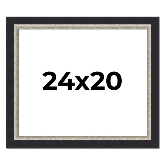 24x20 Frame Black Real Wood Picture Frame Width 2.25 Inches | Interior Frame Depth 0.5 Inches |