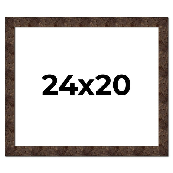 24x20 Frame Brown Burl Real Wood Picture Frame Width 1.625 Inches | Interior Frame Depth 0.5 Inches
