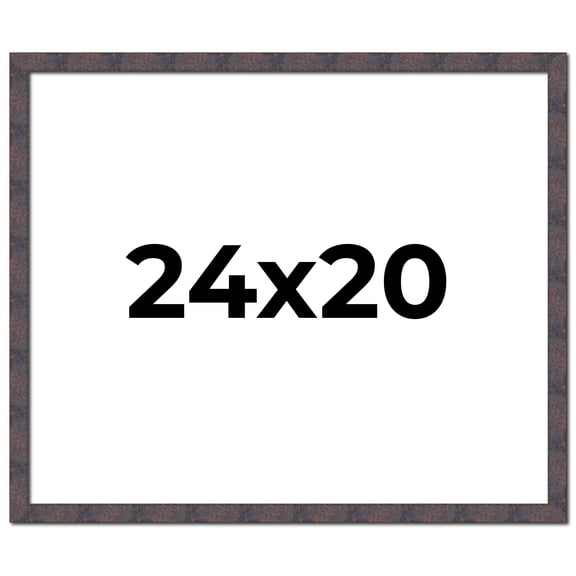 24x20 Frame Brown Rustic Lacquered Walnut Solid Wood Picture Frame Width | 0.875 Inch Moulding